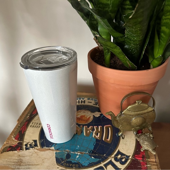 Corkcicle Unicorn White Sparkle and Pink Logo Tumbler Coffee Mug - Picture 4 of 5